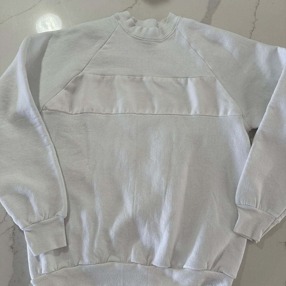 Vintage Fruit of the Loom Men's Crewneck White Sweater